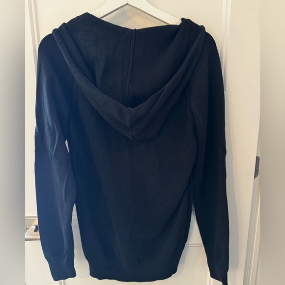 H&M 100% Cotton Elevated Basic Black Knit/Knitted Fitted Hoodie-Hip Length - Picture 5 of 5